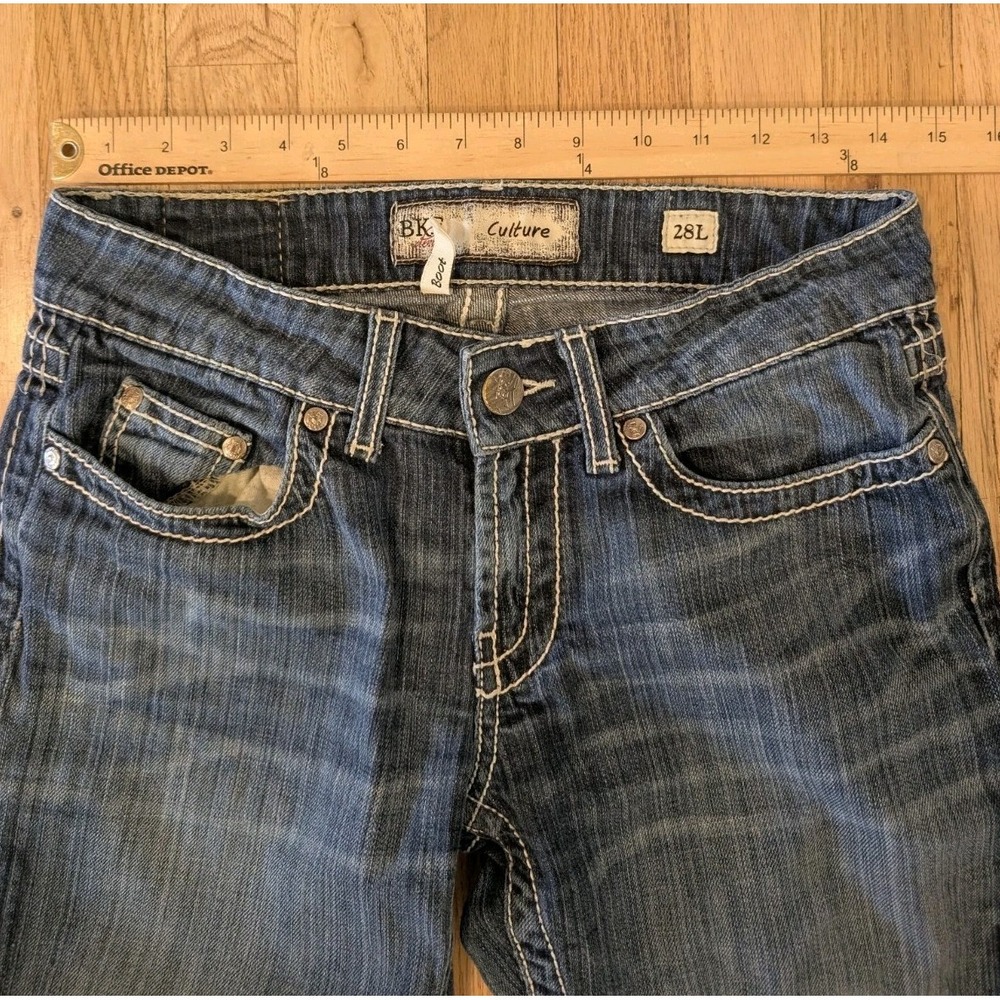 BKE Buckle Culture Low Rise Boot Cut Stretch Denim Jeans Women's Size 28 /30.5 - Picture 3 of 13